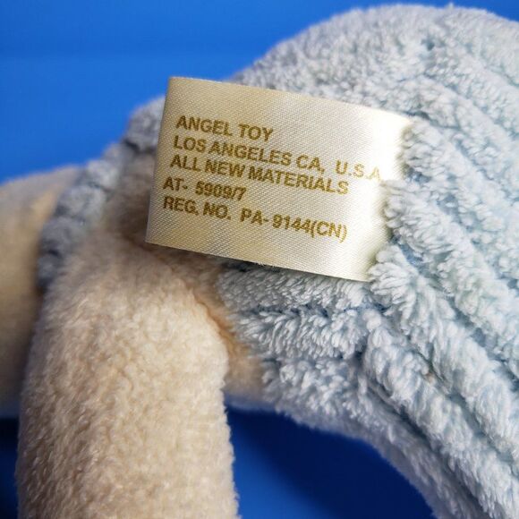 CUTE Vintage Stuffed Animal White Sitting Baby Teddy Bear Rattle Plush Toy Soft - Picture 6 of 10